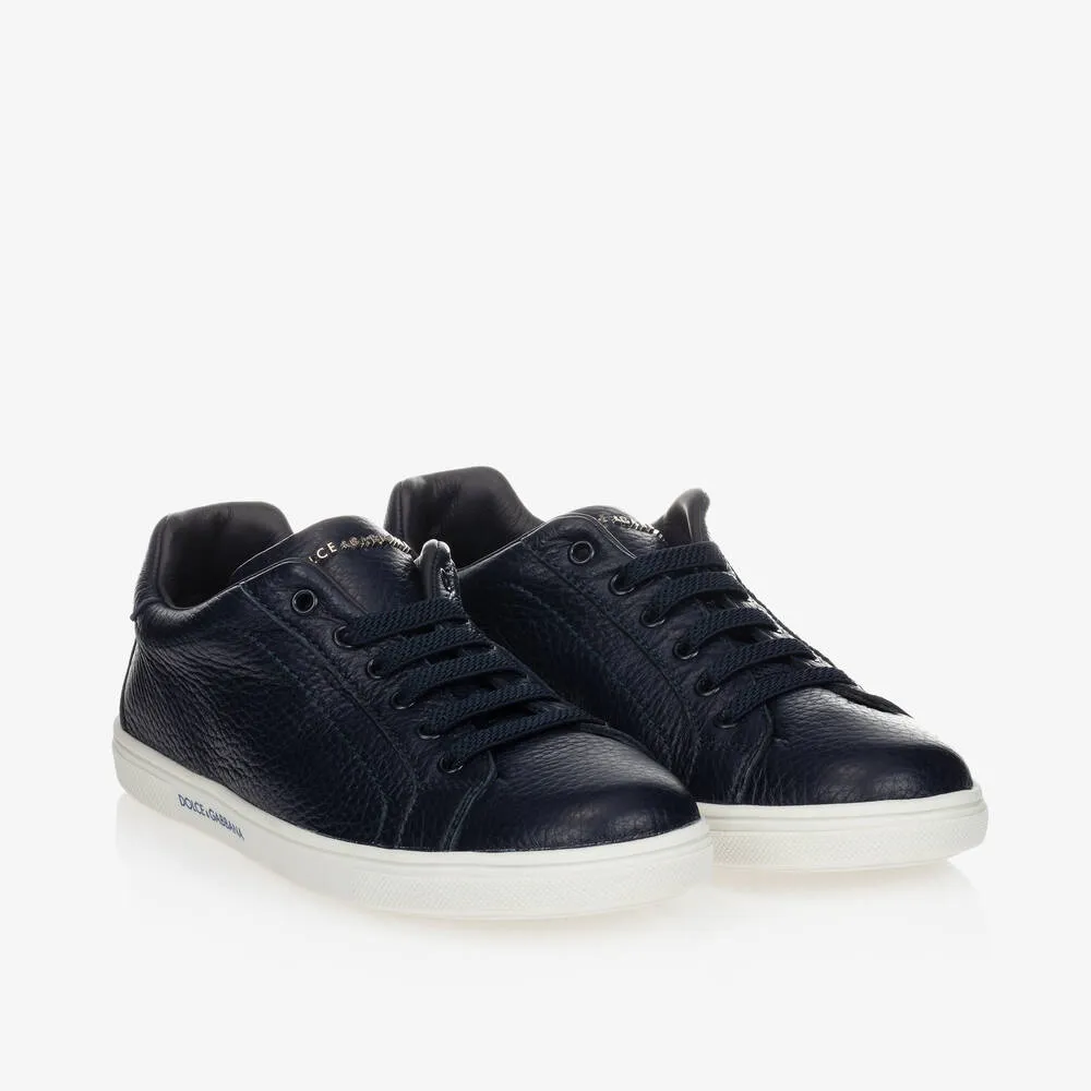 Teen Navy Blue Logo Trainers