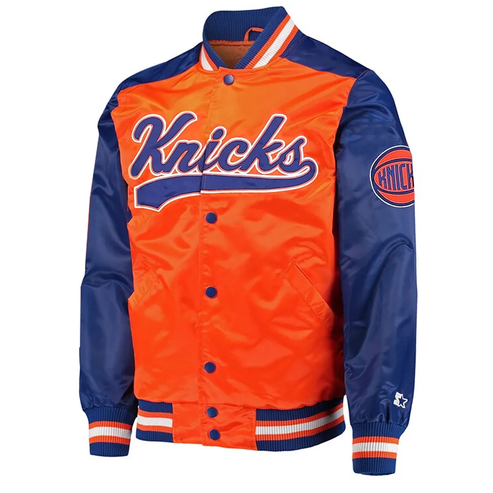 The Tradition II Team NY Knicks Orange/Blue Satin Jacket