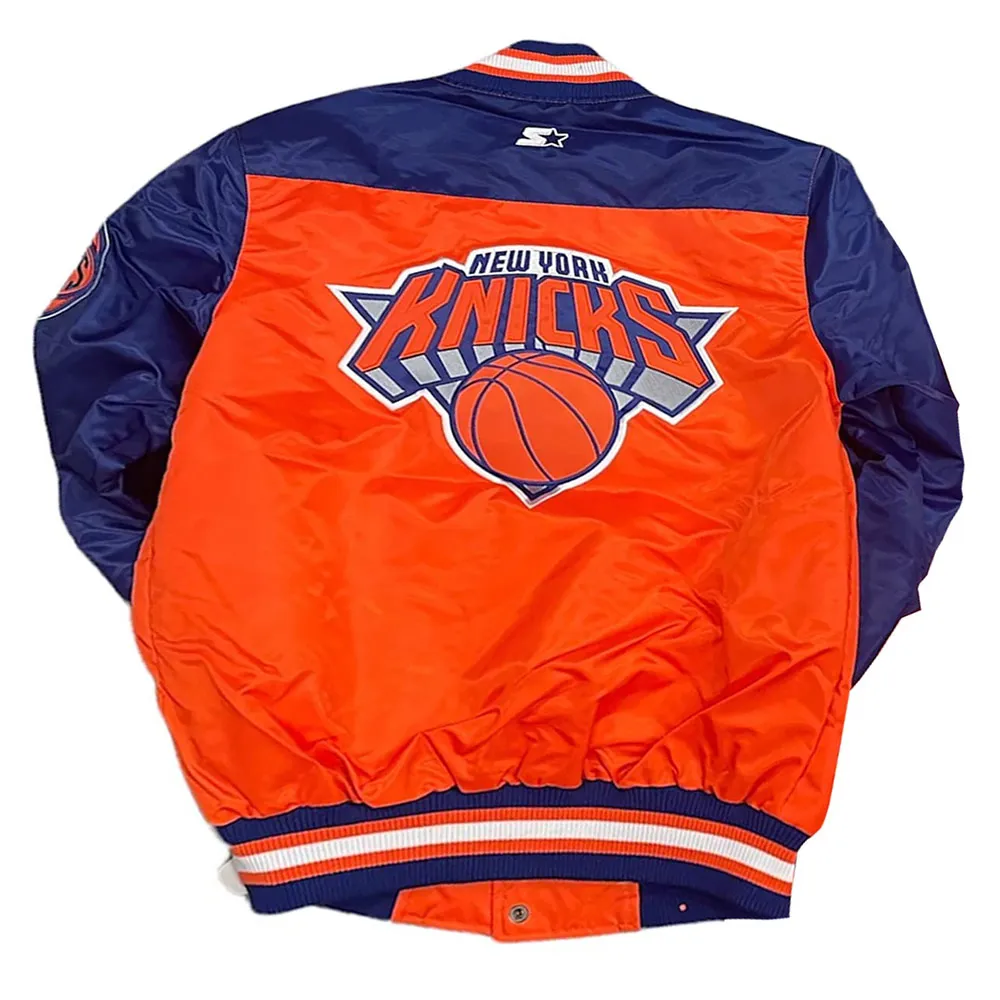 The Tradition II Team NY Knicks Orange/Blue Satin Jacket