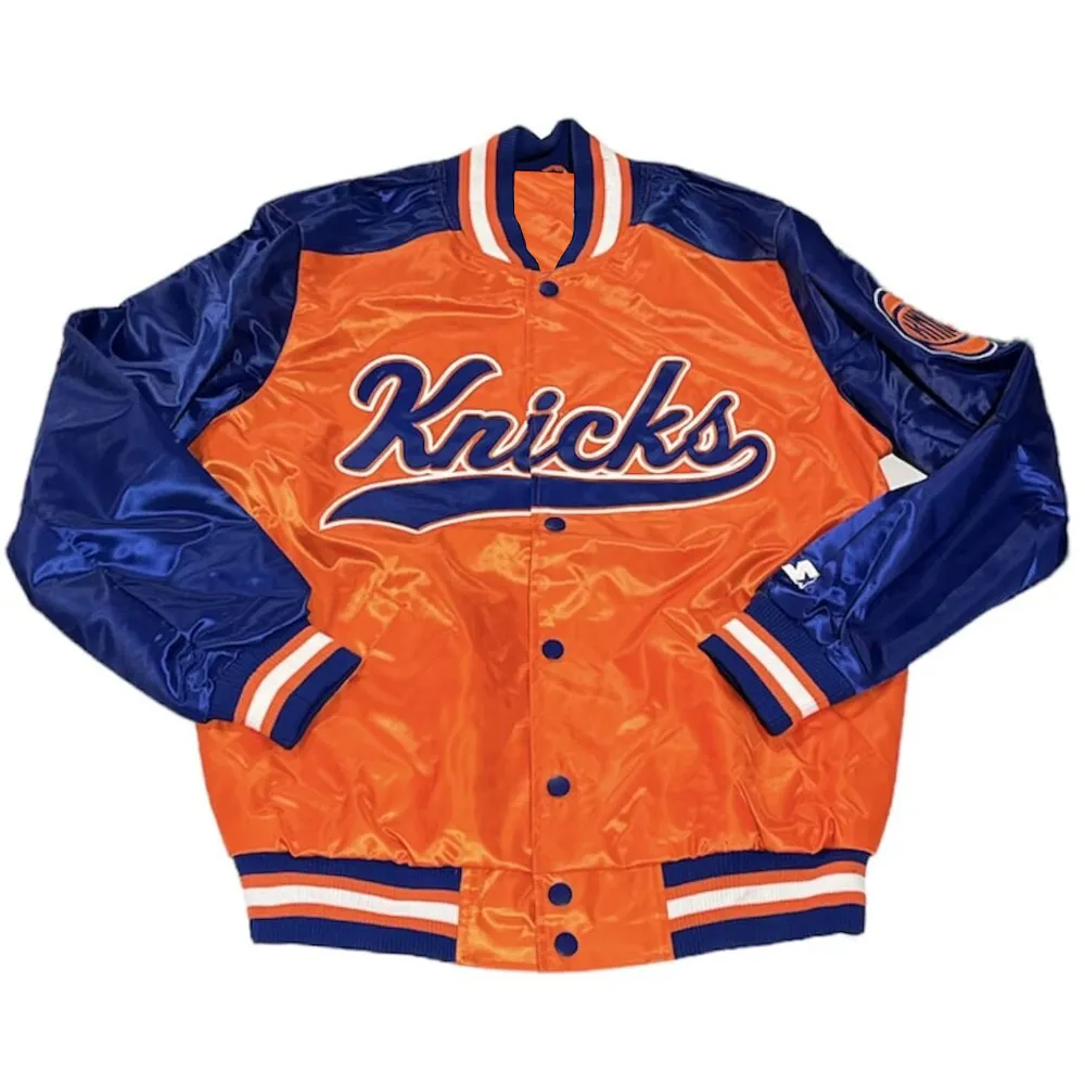 The Tradition II Team NY Knicks Orange/Blue Satin Jacket