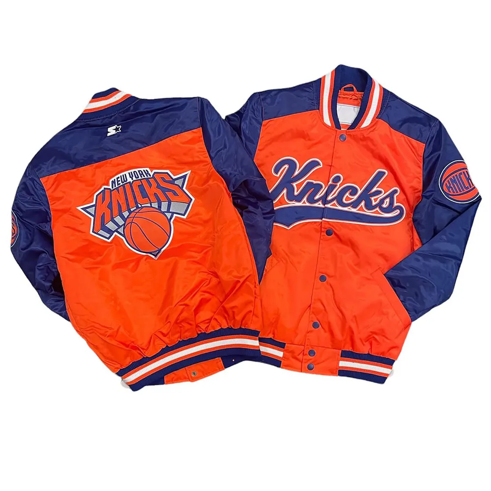 The Tradition II Team NY Knicks Orange/Blue Satin Jacket