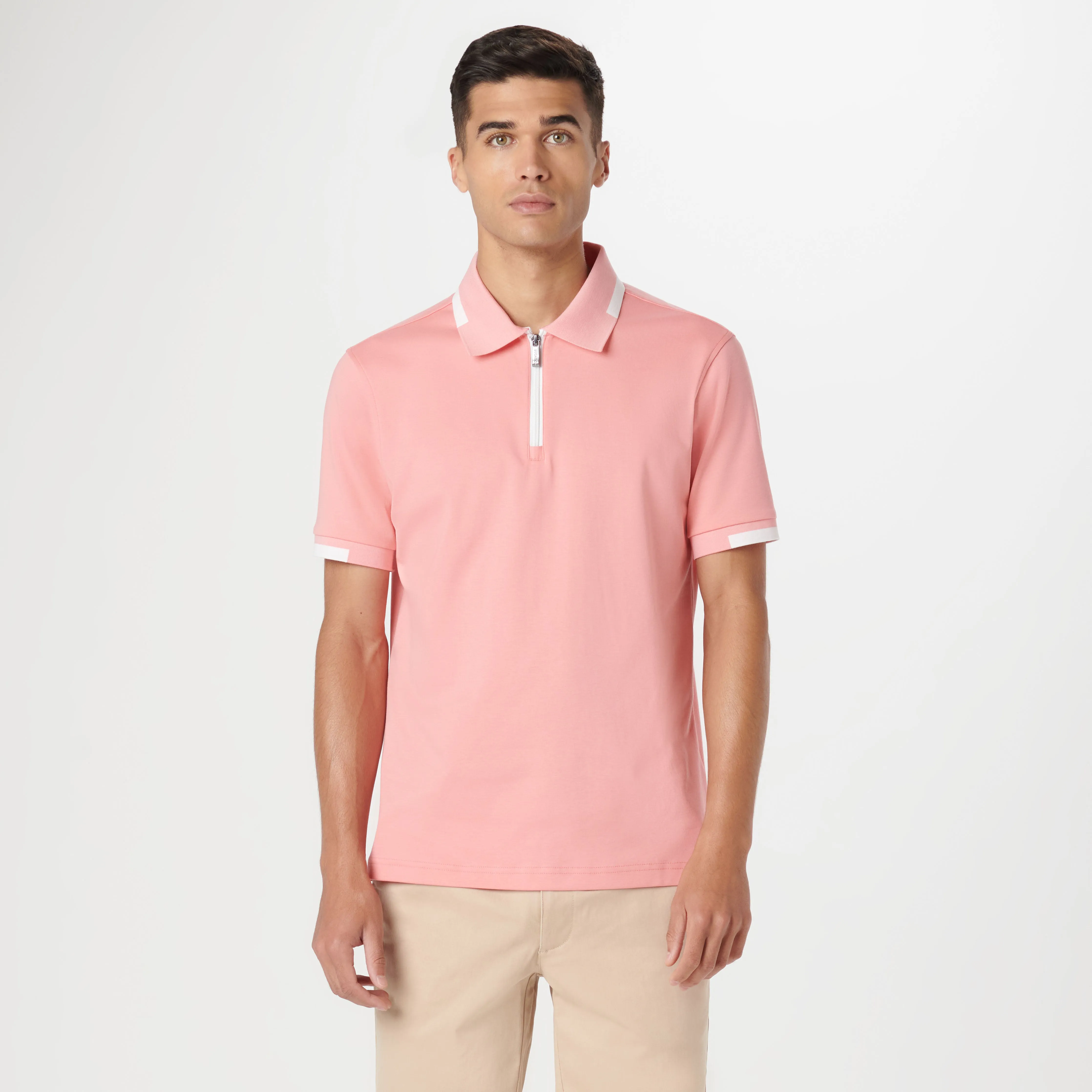 Tipped Quarter Zip Polo