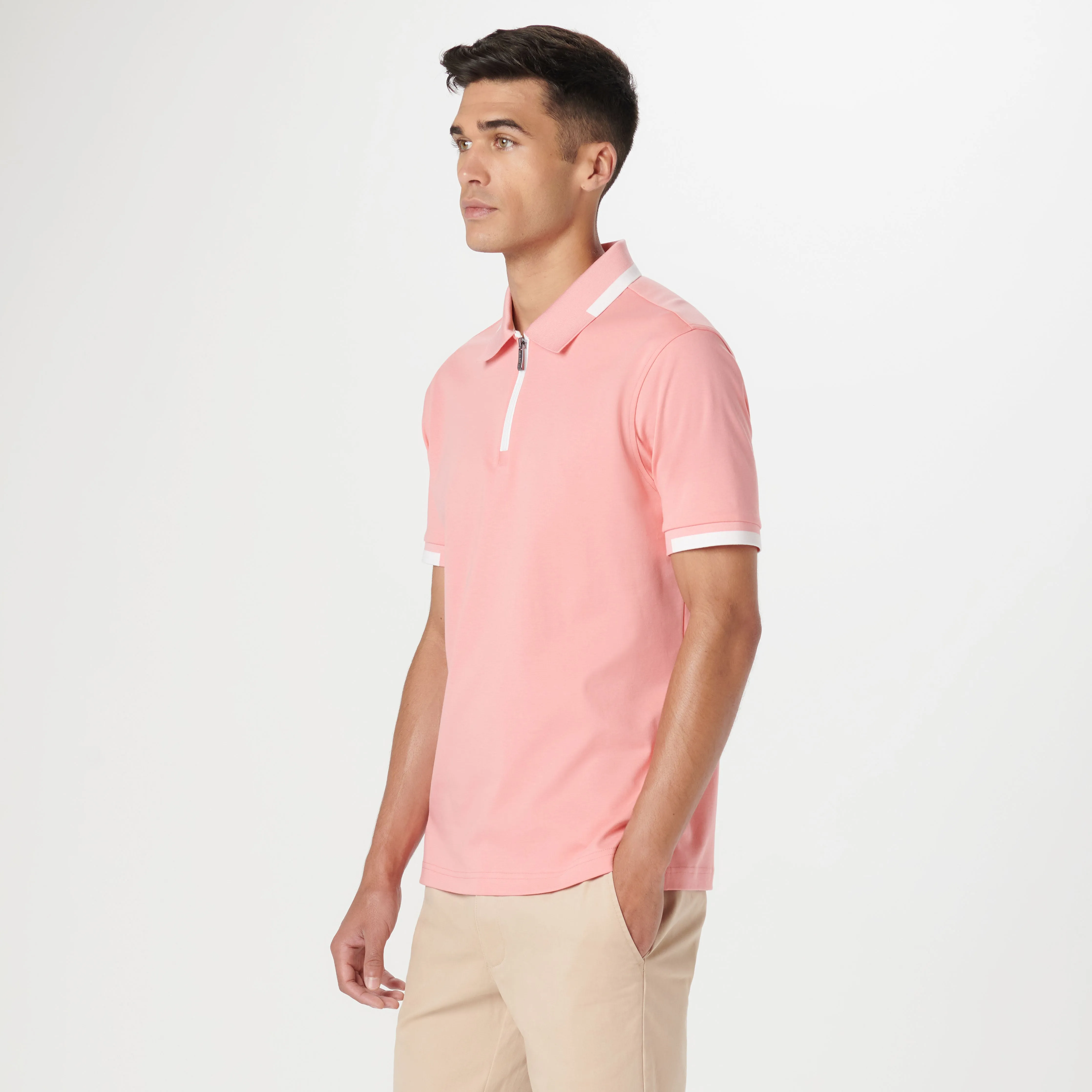 Tipped Quarter Zip Polo