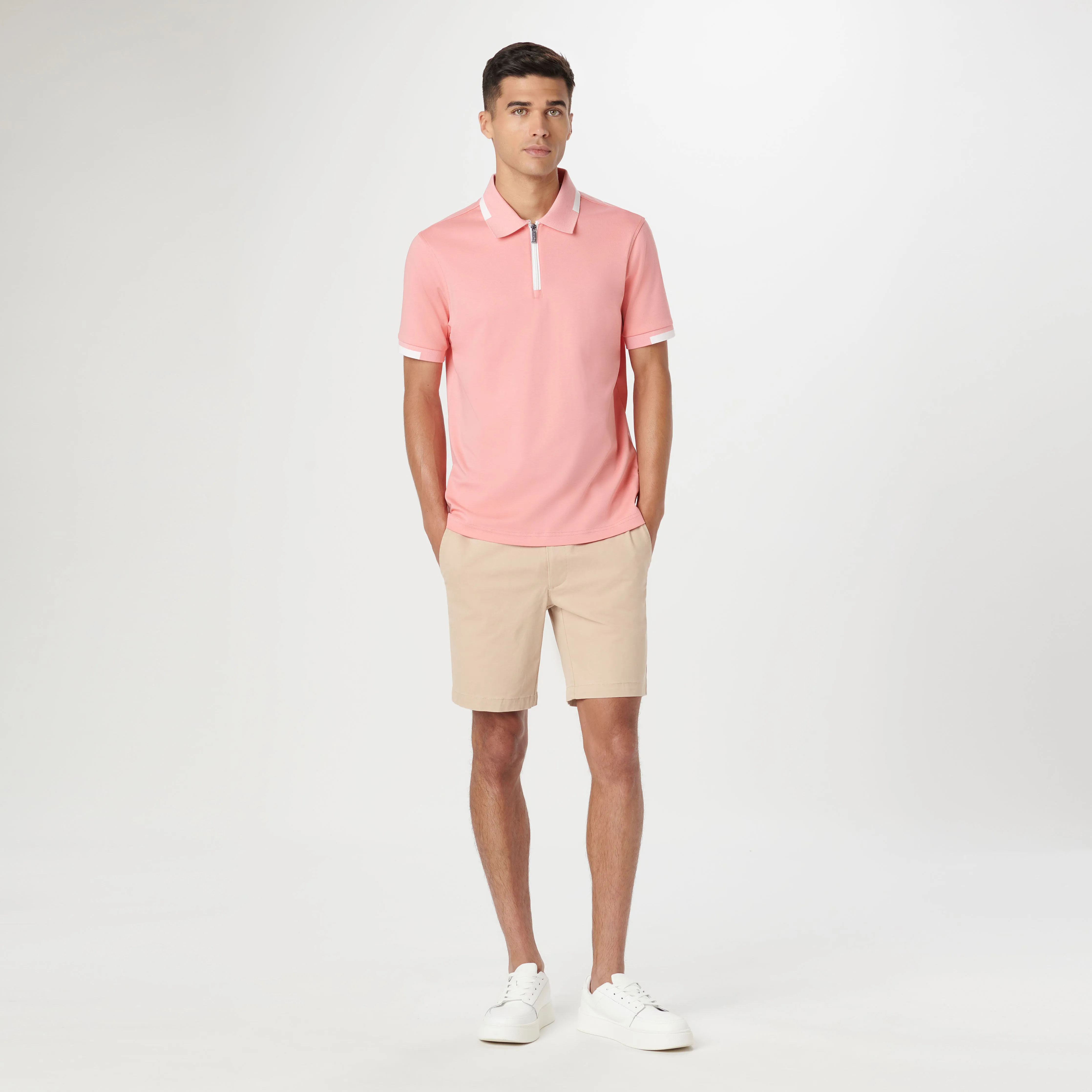 Tipped Quarter Zip Polo