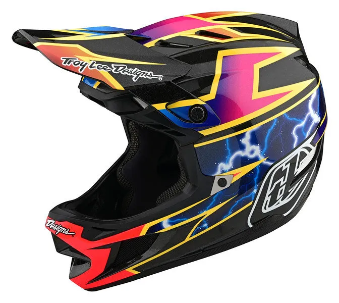 Troy Lee Designs D4 Carbon Full Face Helmet - Lightning - Black - 2022