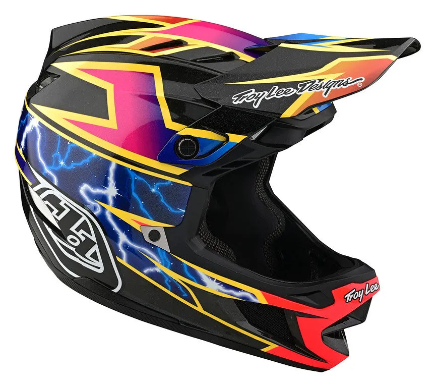 Troy Lee Designs D4 Carbon Full Face Helmet - Lightning - Black - 2022