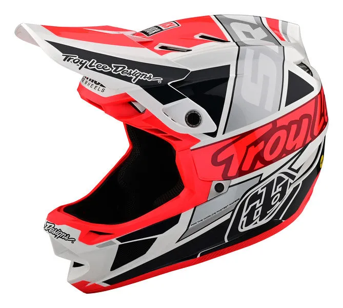 Troy Lee Designs D4 Composite Full Face Helmet - Team - SRAM White-Glo Red - 2022