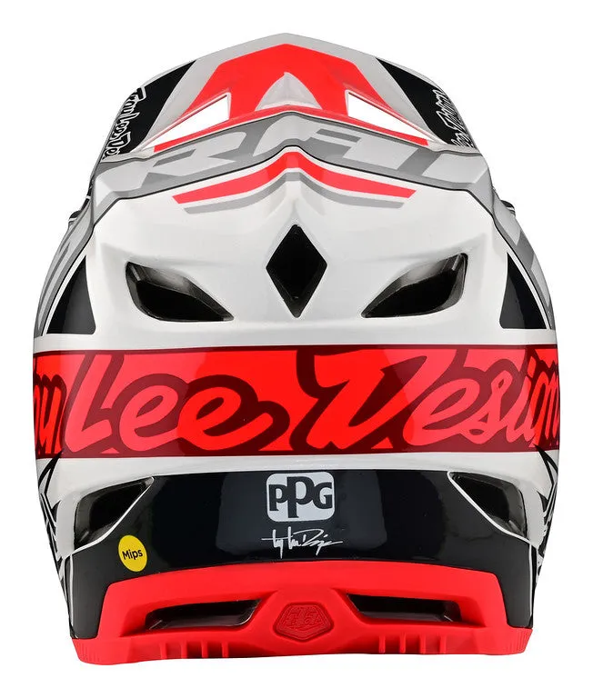 Troy Lee Designs D4 Composite Full Face Helmet - Team - SRAM White-Glo Red - 2022