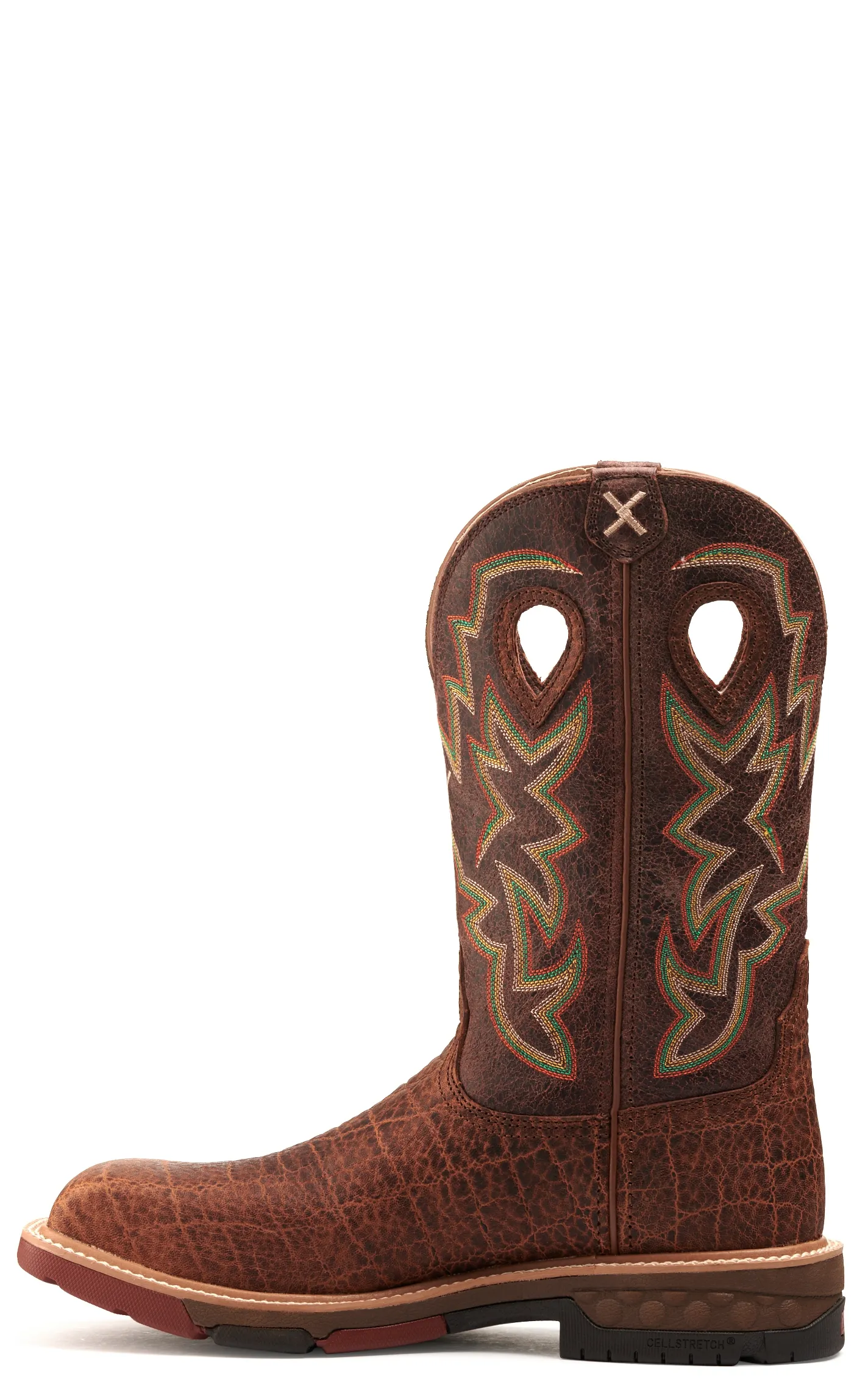 Twisted X Men's Nano Tan Elephant Print with CellStretch Wide Square Steel Toe Work Boot