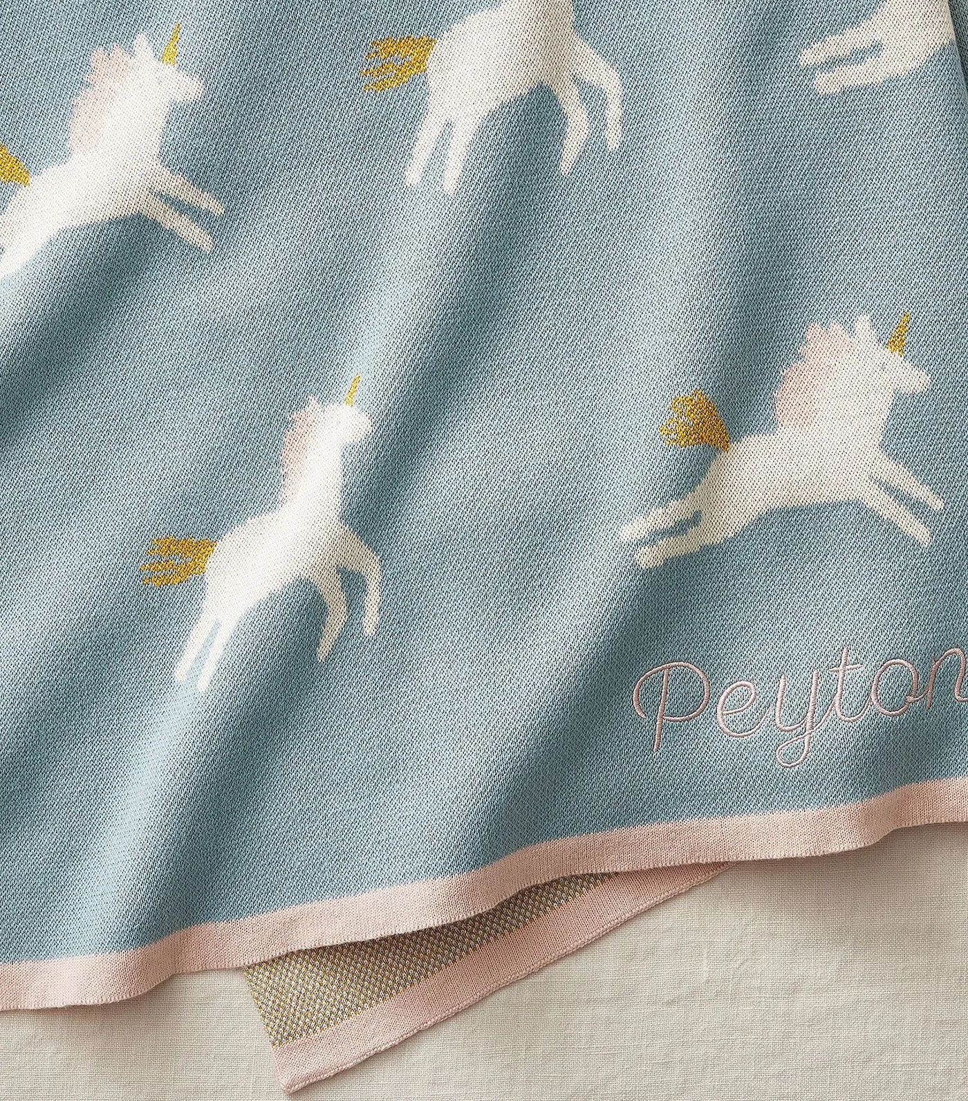 Unicorn Intarsia Baby Blanket