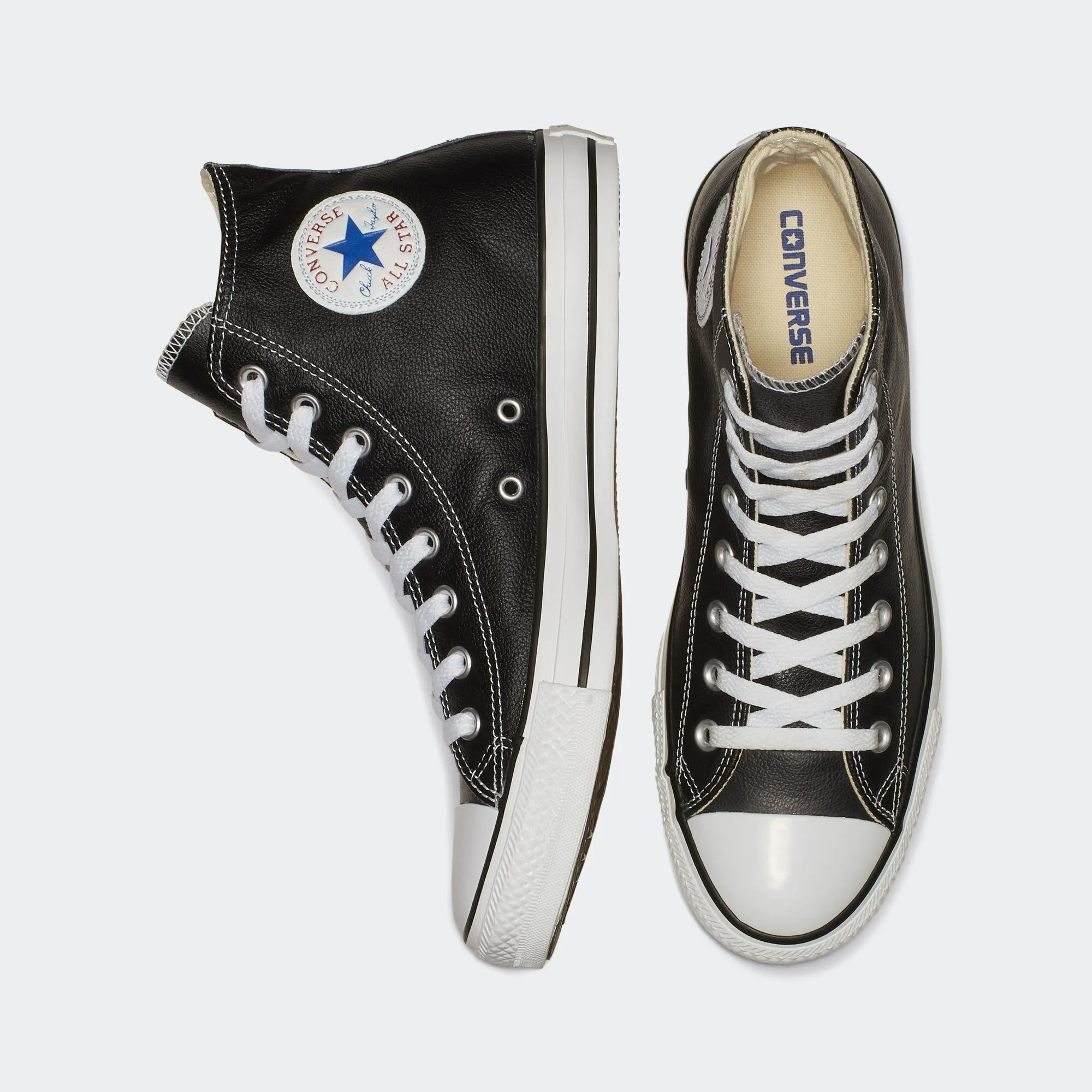 Unisex Converse Chuck Taylor All Star Leather Hi Shoes Black