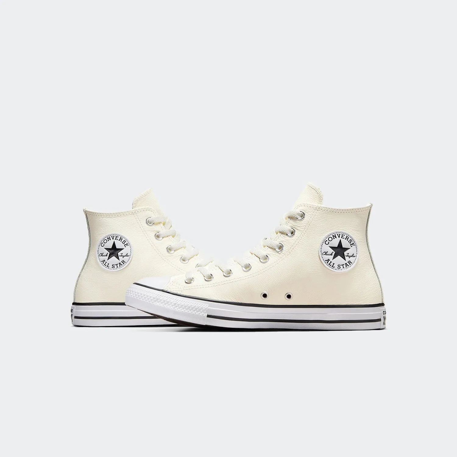 Unisex Converse Chuck Taylor All Star Leather High Top Shoes Egret