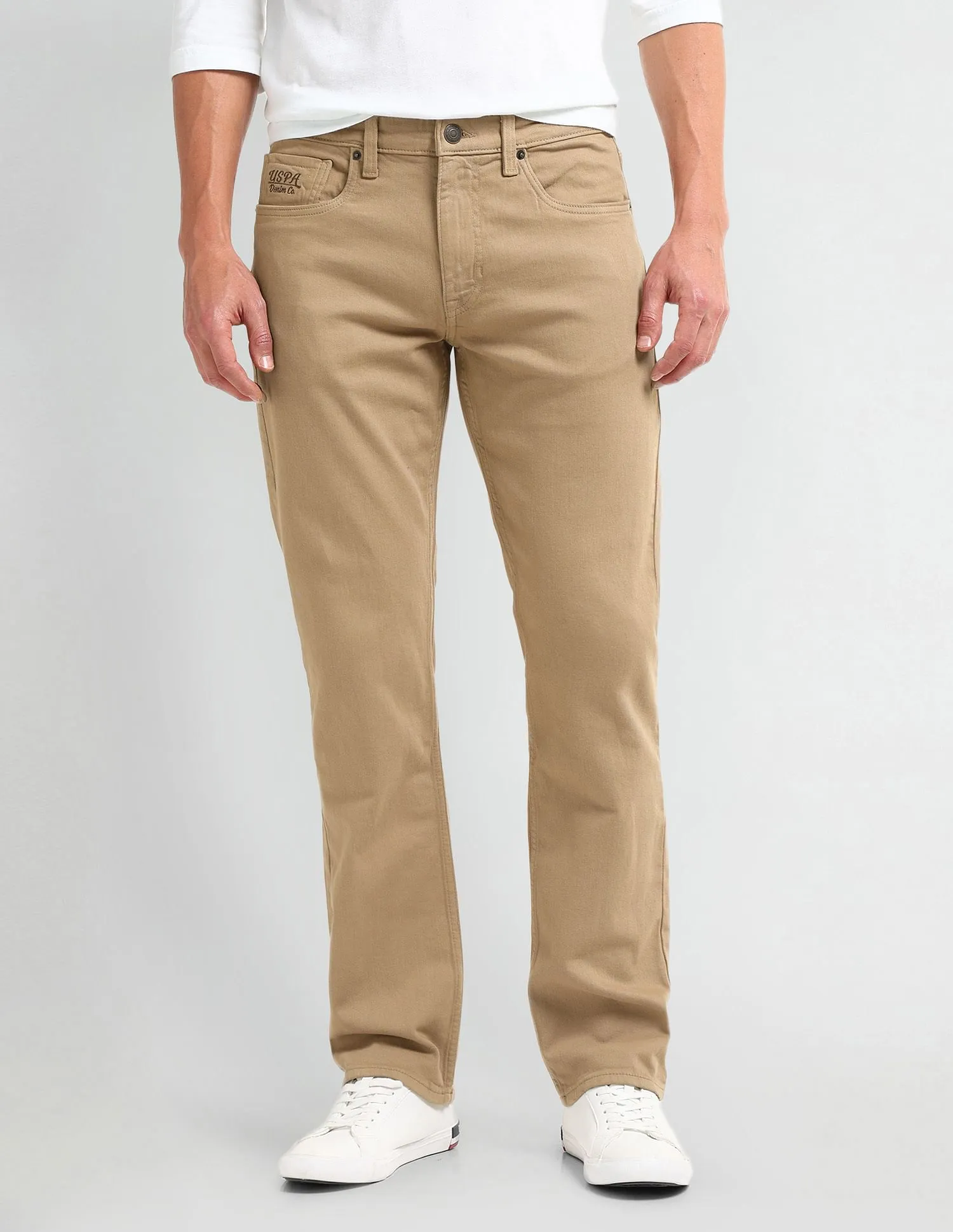 U.S. Polo Assn. Denim Co. Harold Slim Straight Fit Beige Jeans