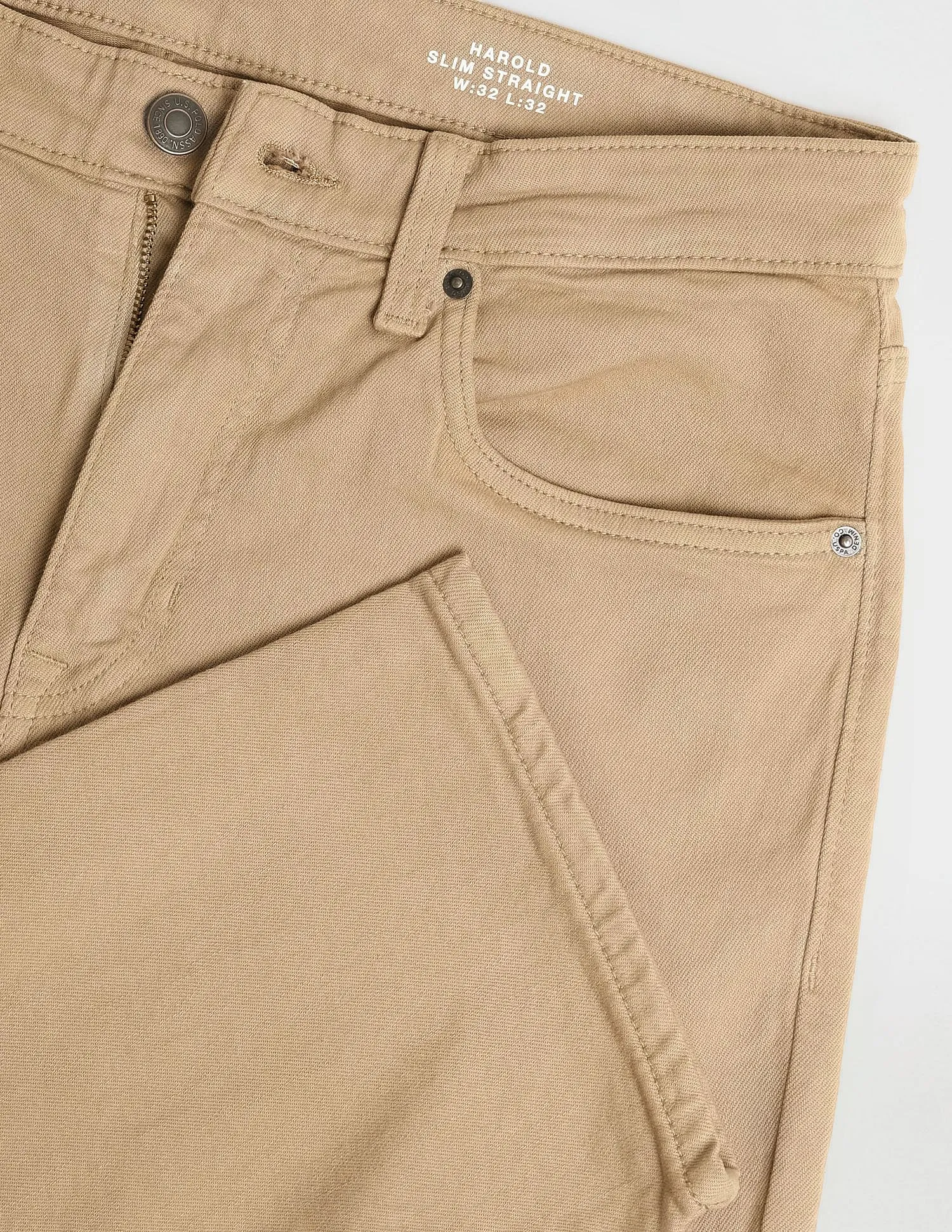 U.S. Polo Assn. Denim Co. Harold Slim Straight Fit Beige Jeans