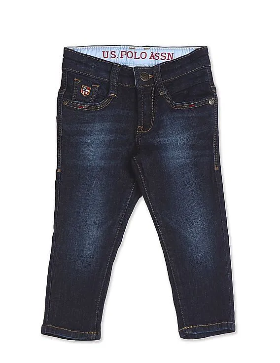 U.S. Polo Assn. Kids Boys Blue Mid Rise Skinny Fit Jeans