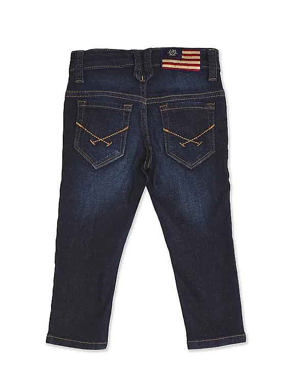 U.S. Polo Assn. Kids Boys Blue Mid Rise Skinny Fit Jeans