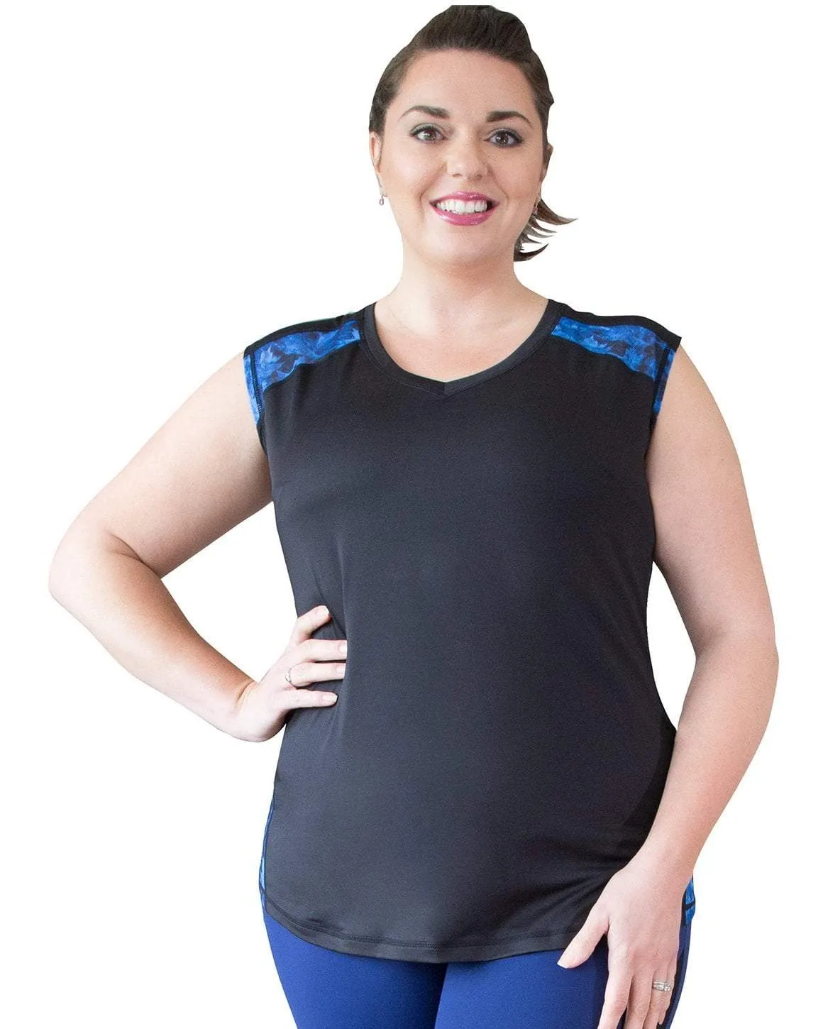 Verve Sleeveless Top - Black/Blue