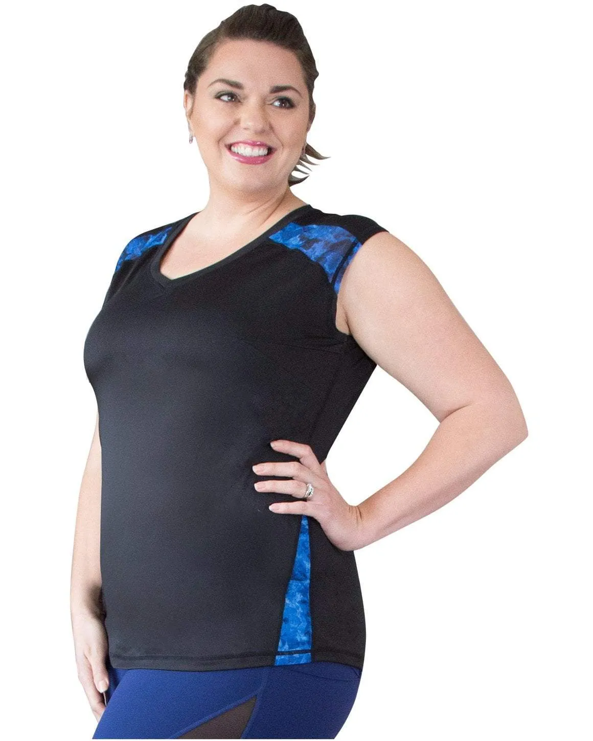 Verve Sleeveless Top - Black/Blue