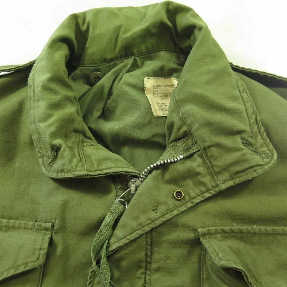 Vintage 60s Alpha Industries M-65 Field Jacket Mens M Short Military Vietnam Era