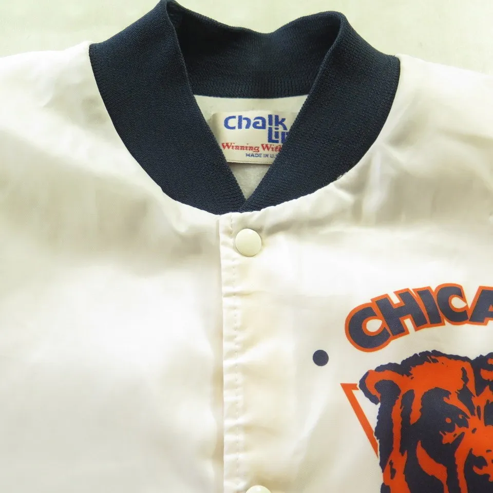 Vintage 80s Chicago Bears Chalk Line Jacket XL NFL Football Ditka Era