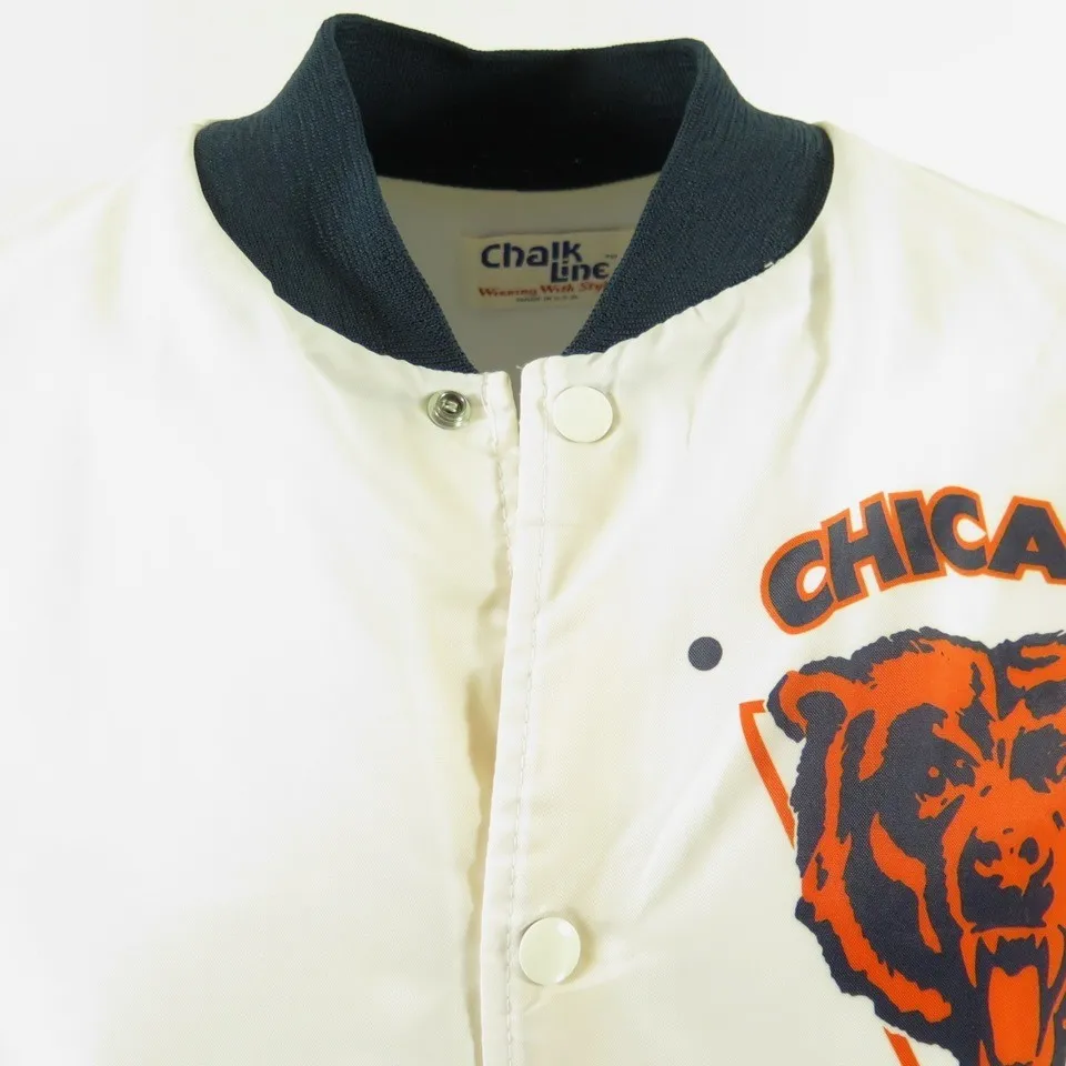 Vintage 80s Chicago Bears Chalk Line Jacket XL NFL Football Ditka Era