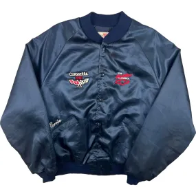 Vintage King Louie Pro-Fit Corvette The Heartbeat of America Racing Satin Varsity Jacket Navy