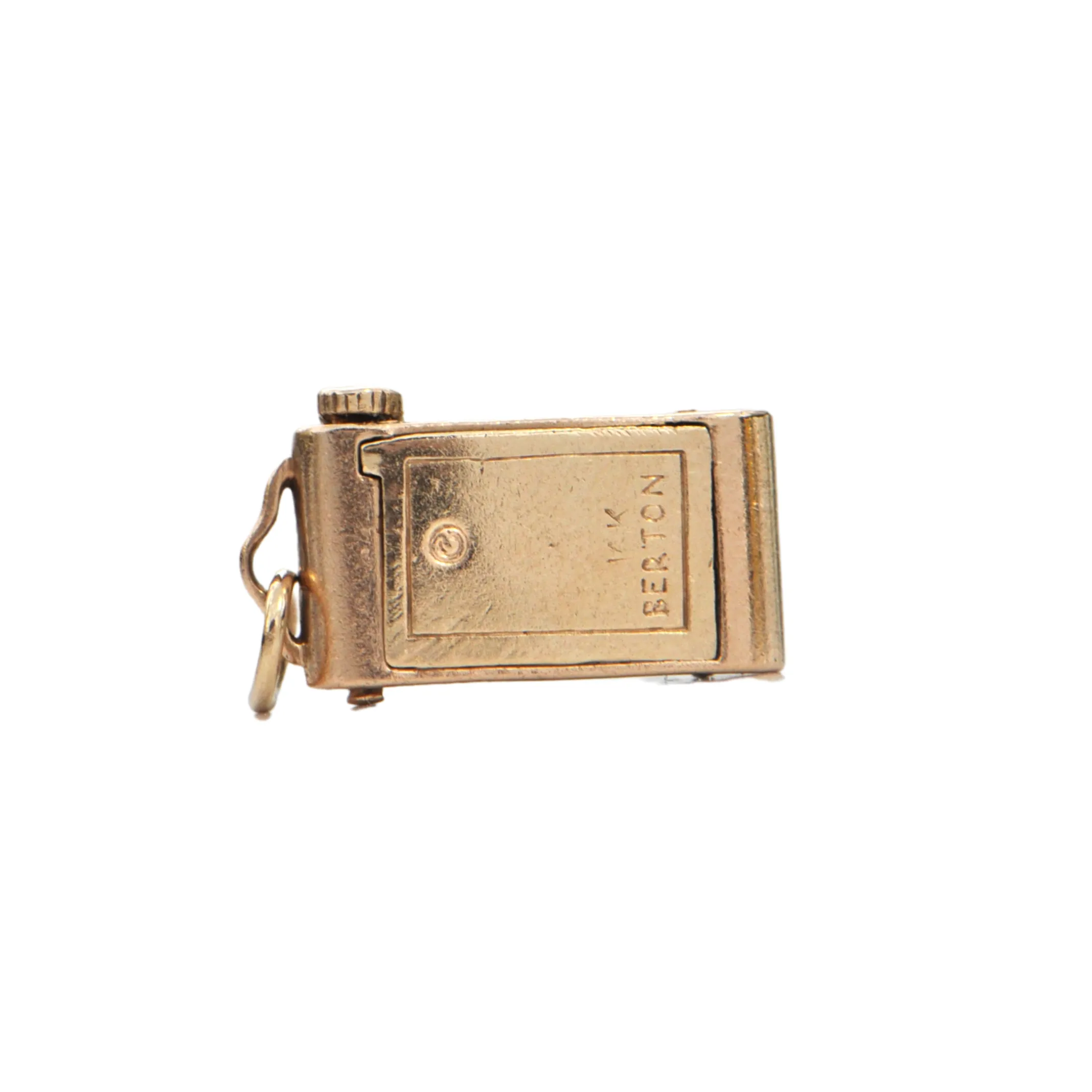 Vintage Mechanical 14K Yellow Gold Camera Charm