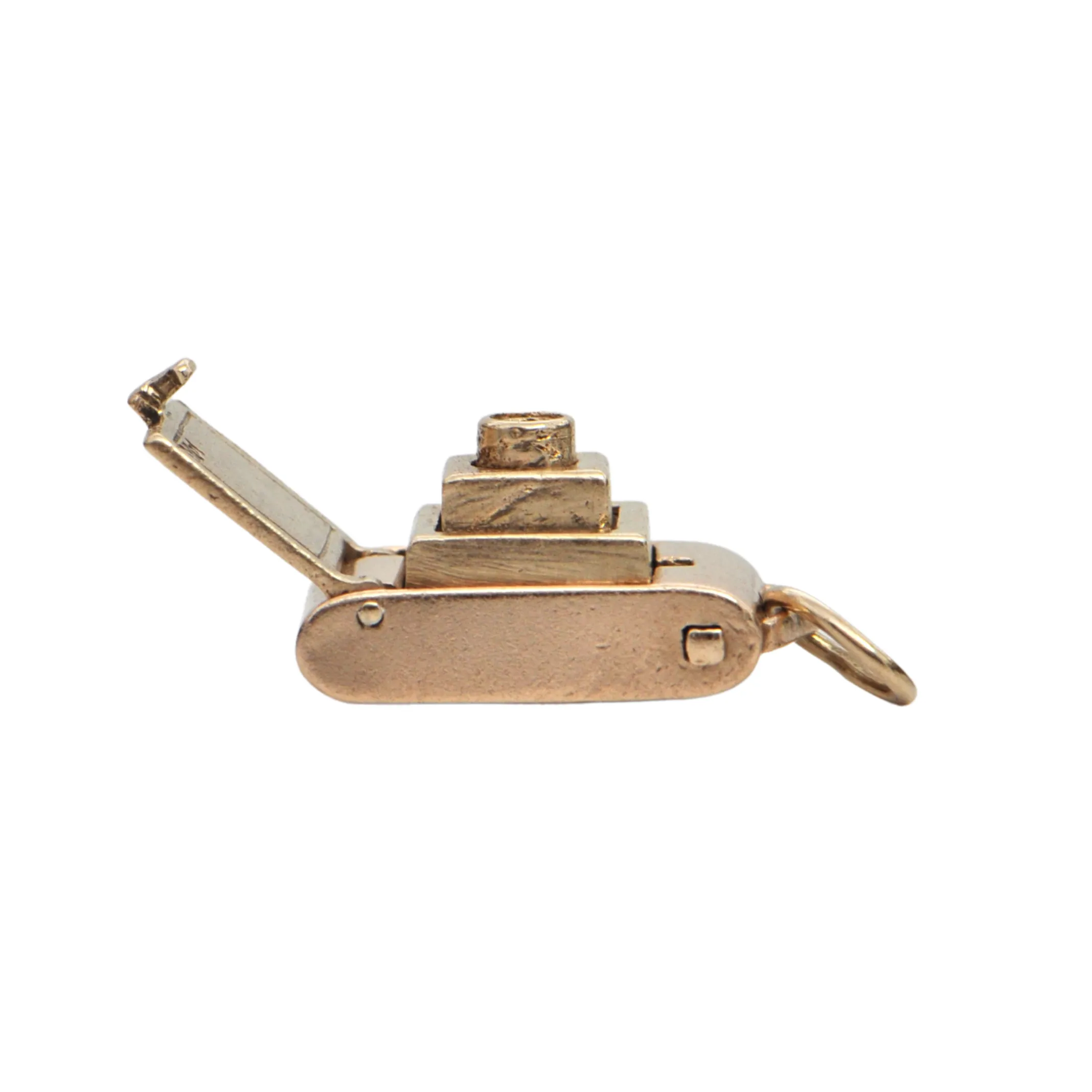 Vintage Mechanical 14K Yellow Gold Camera Charm