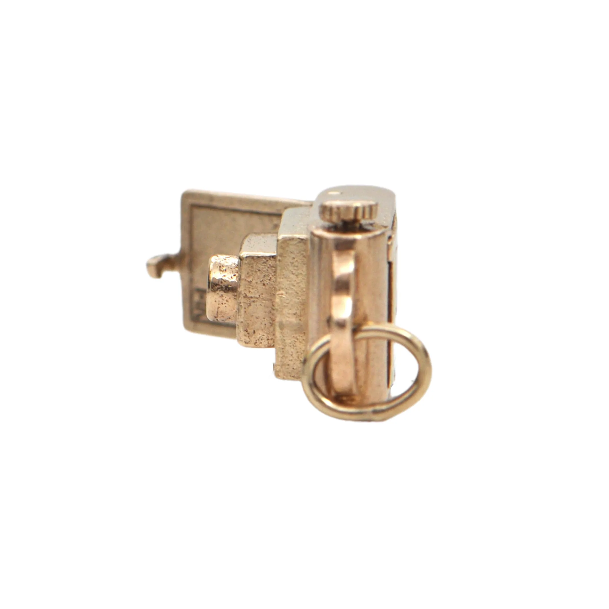 Vintage Mechanical 14K Yellow Gold Camera Charm