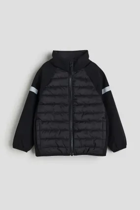 Water-repellent hybrid jacket - Long sleeve - Regular length - Black - Kids | H&M GB