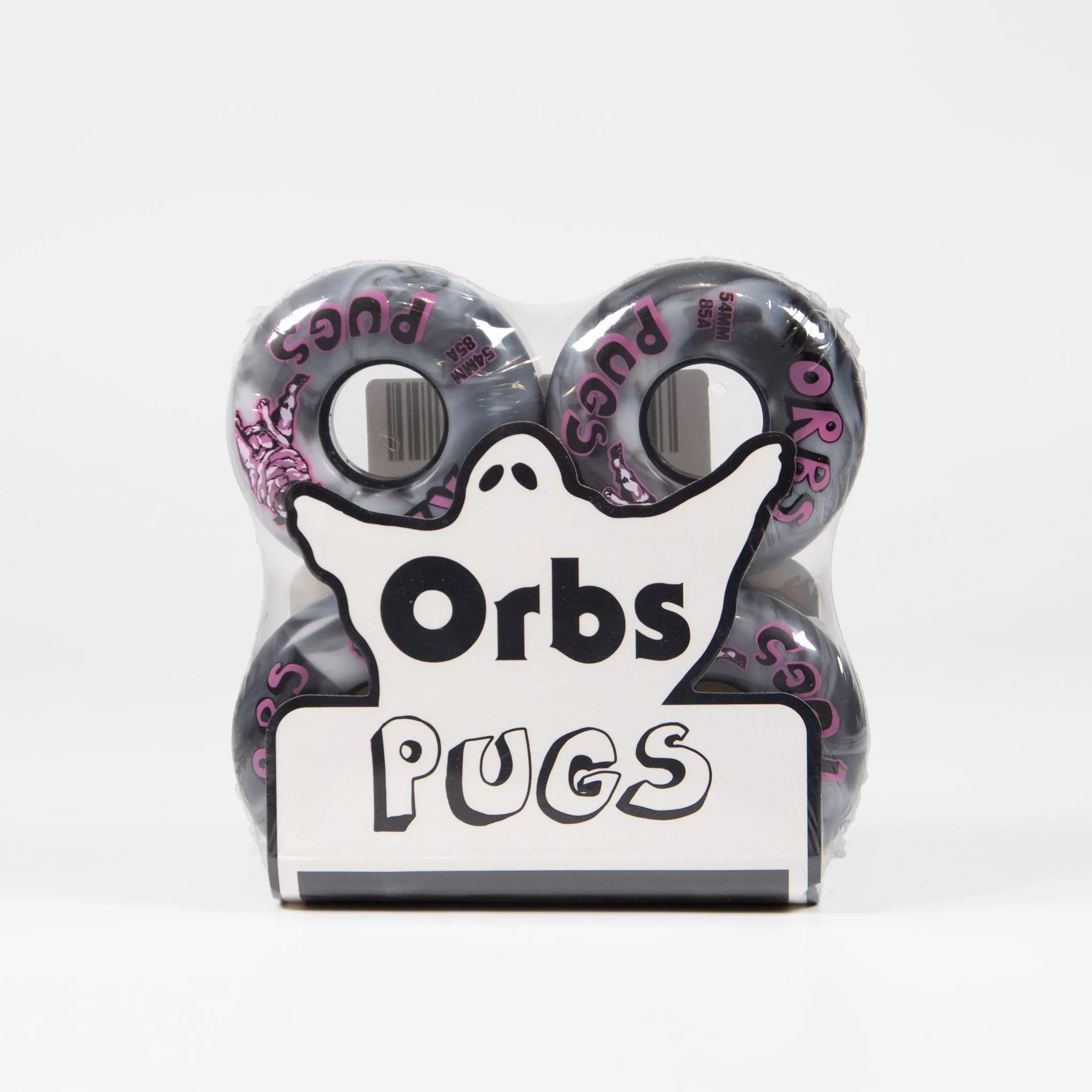 Welcome Skateboards - 54mm (85A) Orbs Pugs Soft Wheels - Black / White