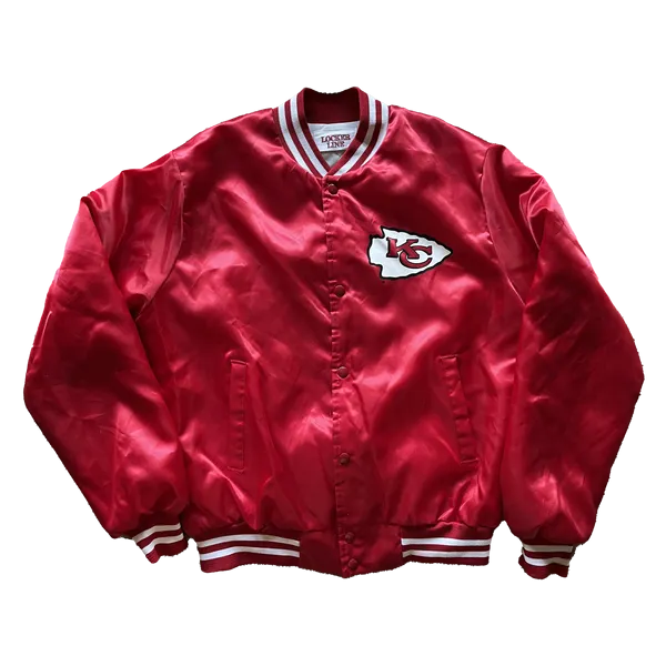 WESTSIDE STOREY VINTAGE | VINTAGE 90S LOCKER LINE FRONT BACK LOGO SATIN CHIEFS JACKET