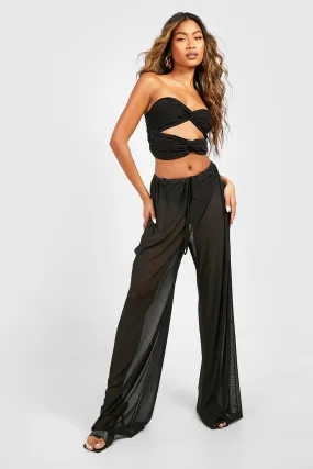 Wide Leg Mesh Beach Pants