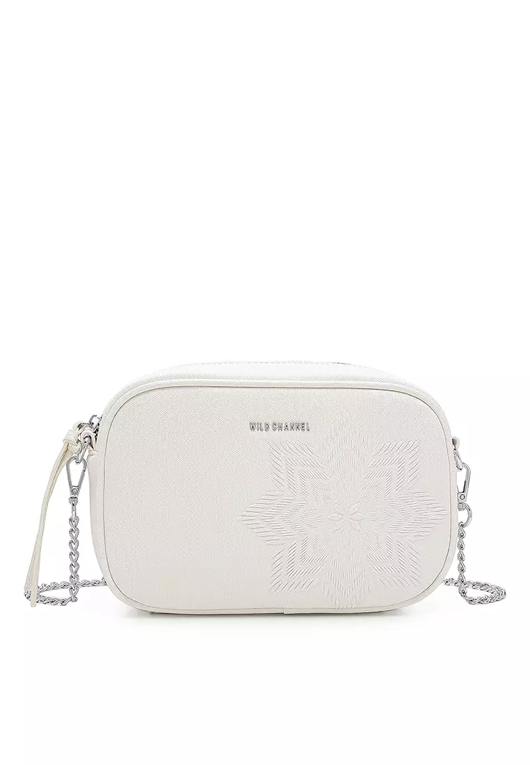 Wild Channel Women's Shoulder Sling Bag / Crossbody Bag - White