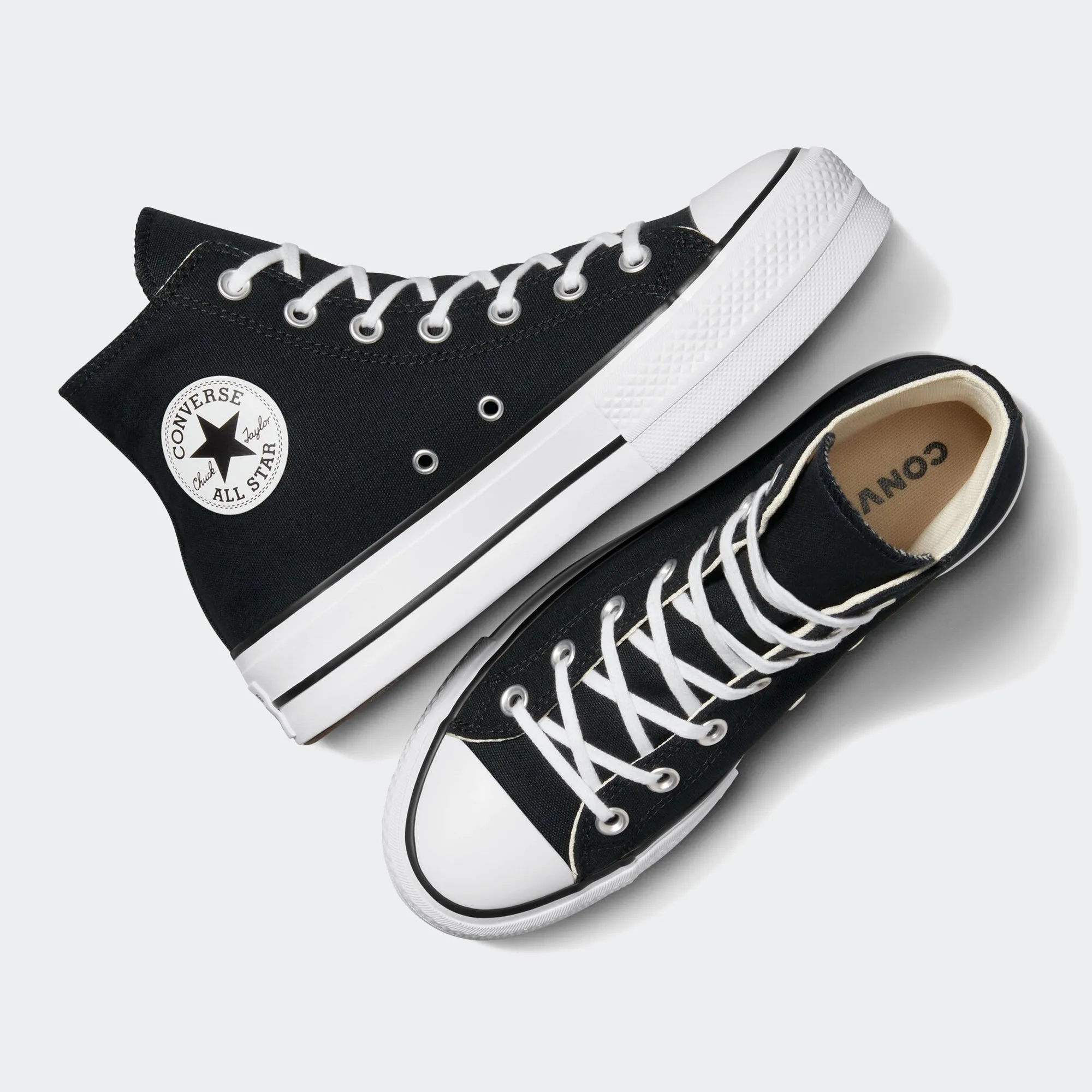 Women's Converse Canvas Platform Chuck Taylor All Star High Top Shoes Black