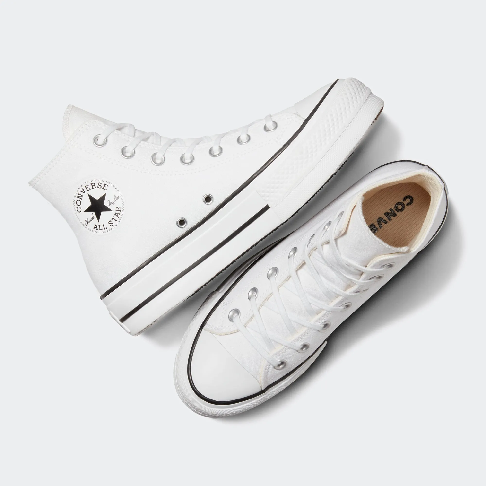 Women's Converse Canvas Platform Chuck Taylor All Star High Top Shoes White