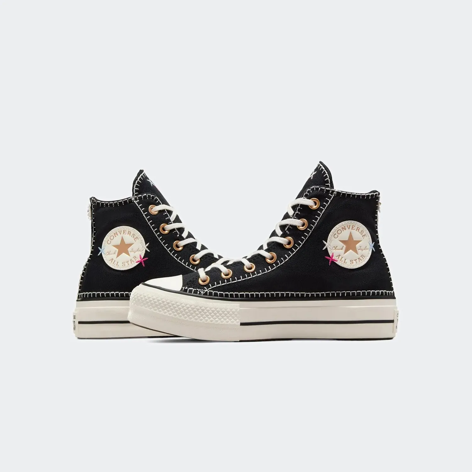 Women's Converse Chuck Taylor All Star Lift Crafted Stitching High Top Black