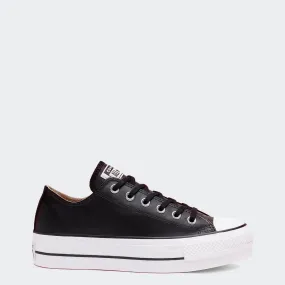 Women's Converse Leather Platform Chuck Taylor All Star Shoes Black