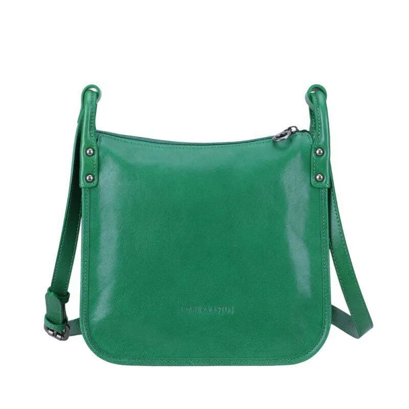 Women's green cowhide leather crossbody bag a123-03