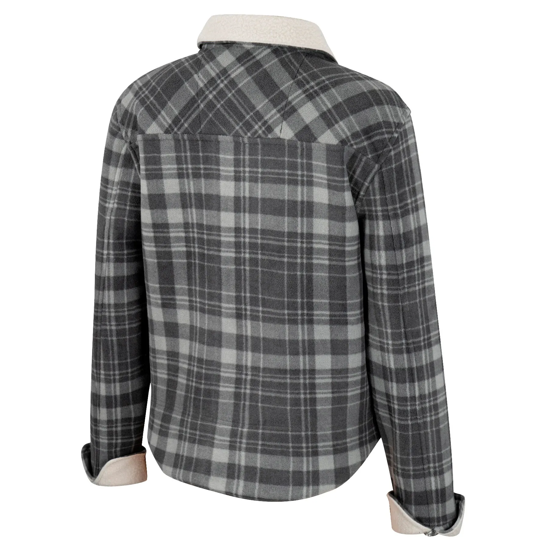 Women's Colosseum x Wrangler  Charcoal Georgia Bulldogs Plaid Polar Fleece Button-Up Jacket