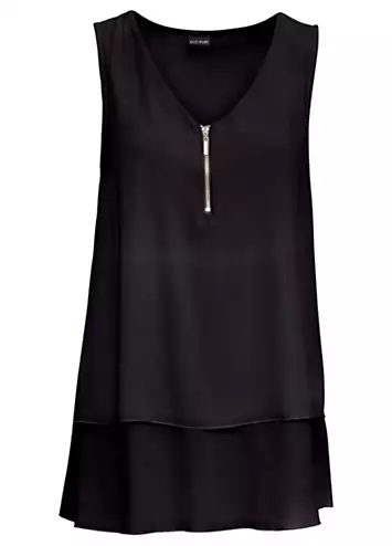 Zip Collar Sleeveless Top by bonprix | Look Again